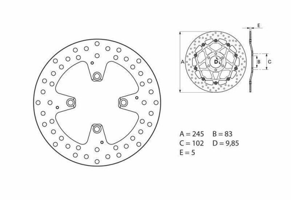 BREMBO Serie Oro Bremsscheibe starr - 68B407H1