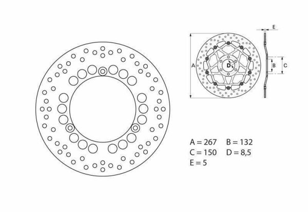 BREMBO Serie Oro Bremsscheibe starr - 68B407C4