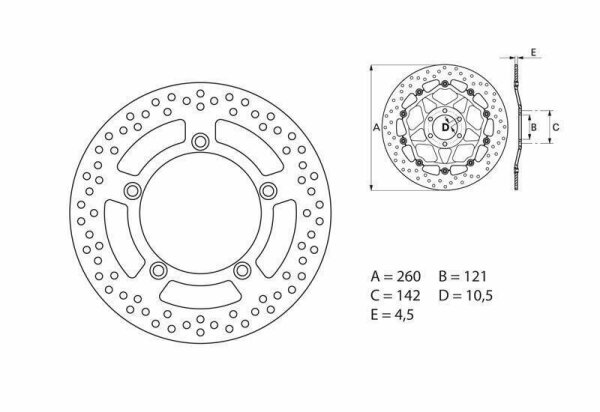 BREMBO Serie Oro Bremsscheibe starr - 68B407B4