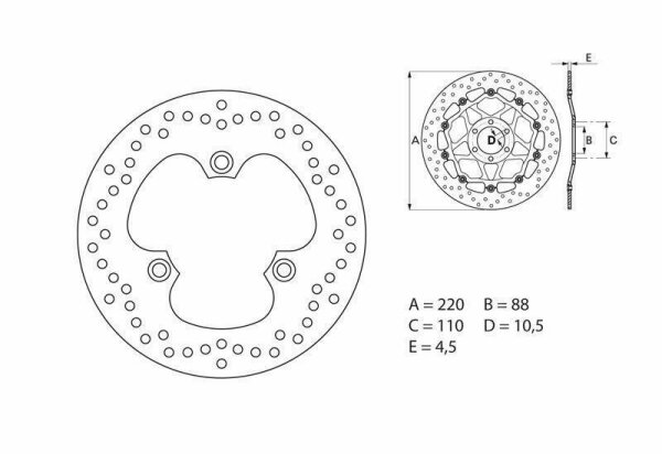 BREMBO Serie Oro Bremsscheibe starr - 68B40743