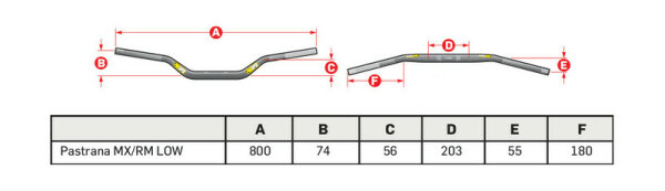 PRO TAPER Evo Pastrana MX/RM Niedriger Lenker