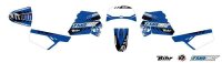 ART Kunststoff Kit OEM Farbe Blau mit Komplettsitz Schwarz + KUTVEK Racer Grafik Kit Blau Yamaha PW50