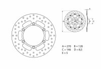 BREMBO Serie Oro Bremsscheibe starr - 68B407E6