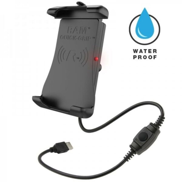 RAM MOUNTS Quick-Grip™ Waterproof Wireless Charging Phone Holder - B Size Ball