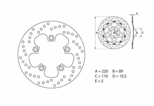 BREMBO Serie Oro Bremsscheibe starr - 68B40744