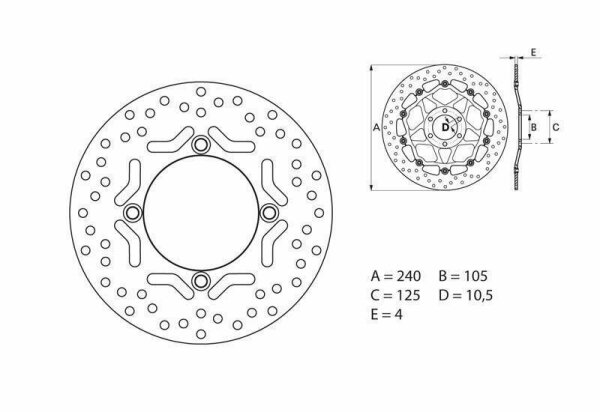 BREMBO Serie Oro Bremsscheibe starr - 68B40775