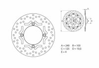 BREMBO Serie Oro Bremsscheibe starr - 68B40775