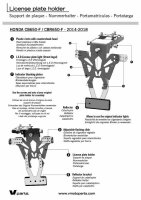 V PARTS Kennzeichenhalter schwarz Honda CB650F