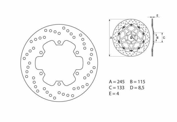 BREMBO Serie Oro Bremsscheibe starr - 68B40791