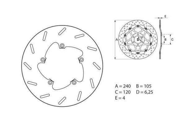 BREMBO Serie Oro Bremsscheibe starr - 68B40773