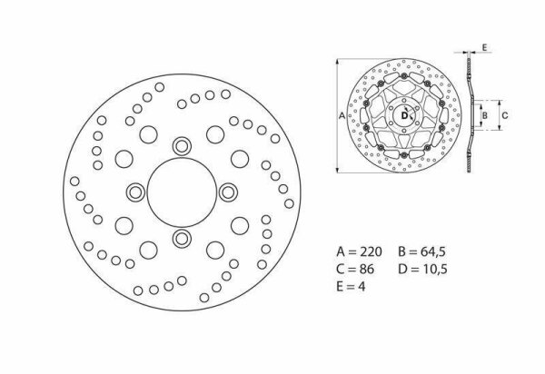 BREMBO Serie Oro Bremsscheibe starr - 68B40741